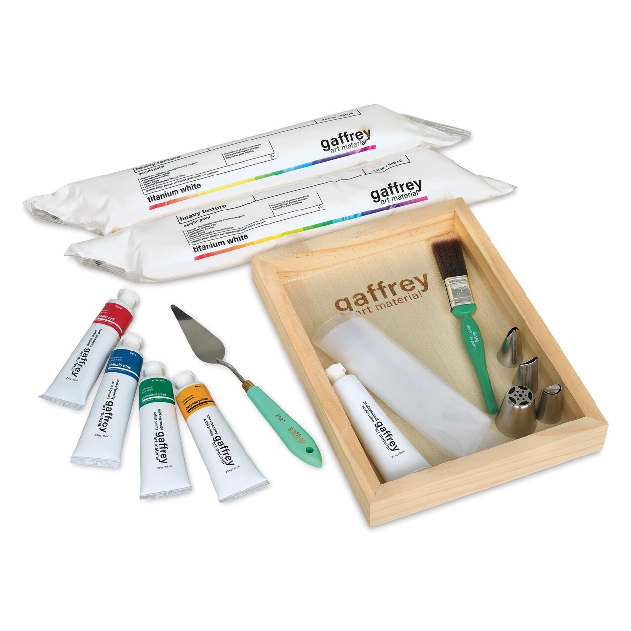 Gaffrey Heavy Body Texture Acrylic Paints - Set of 15, Piping Flowers